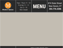 Tablet Screenshot of modernapizza.com